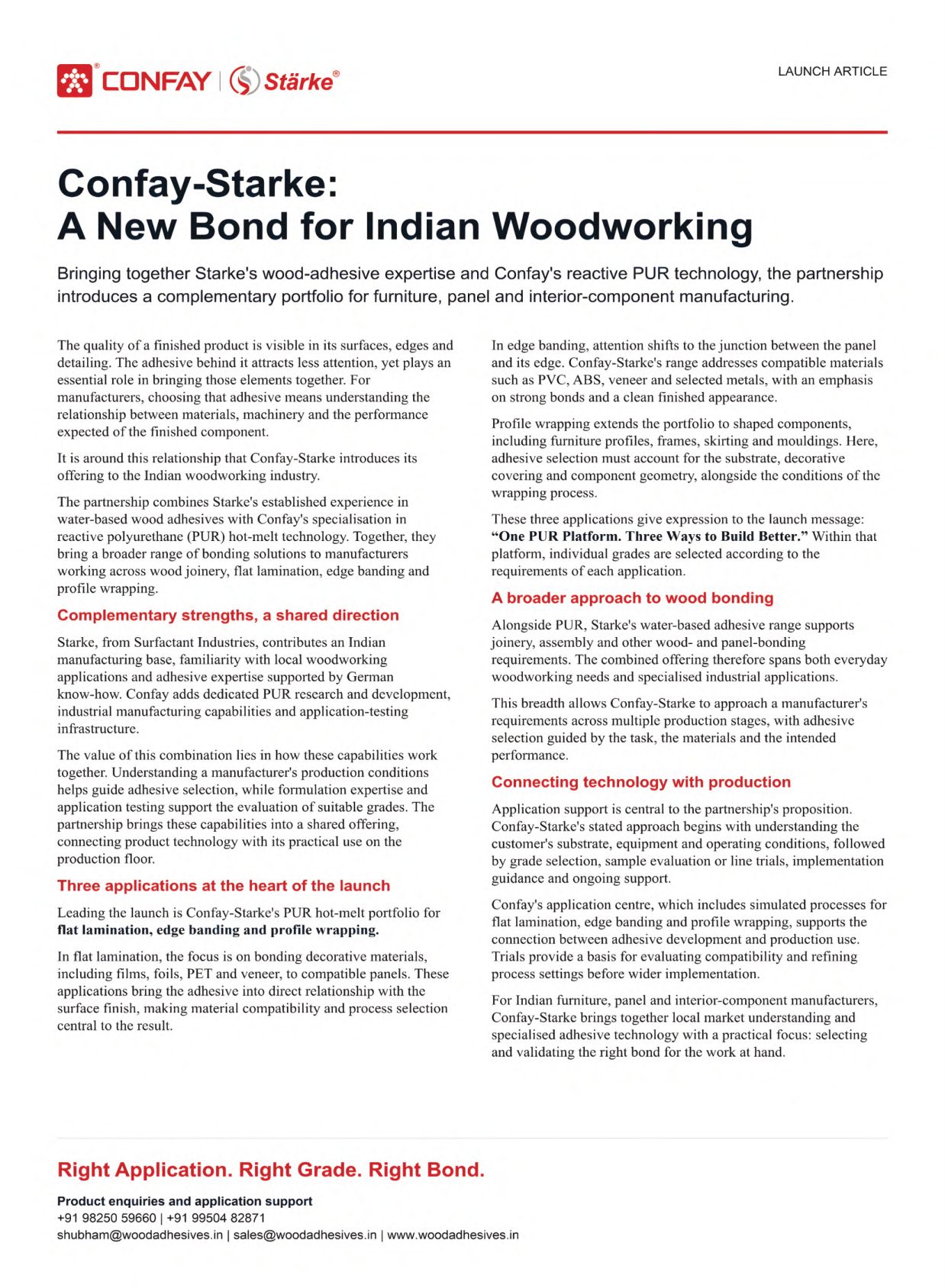 Confay-Starke feature article in PLY Insight magazine, September 2026